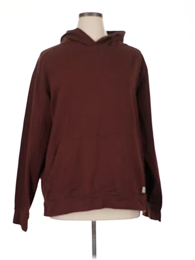 Pre-owned Eddie Bauer Pullover Hoodie In Burgundy