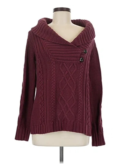 Pre-owned Eddie Bauer Pullover Sweater In Burgundy