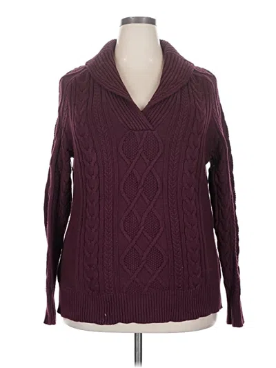Pre-owned Eddie Bauer Pullover Sweater In Burgundy