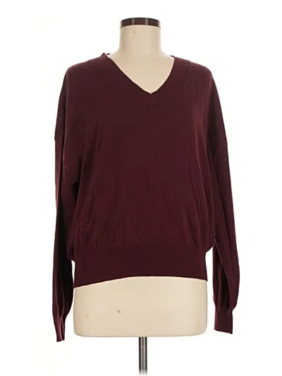 Pre-owned Eddie Bauer Pullover Sweater In Burgundy