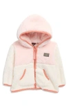 Eddie Bauer Quest Plush Faux Fur Hooded Jacket In Pink