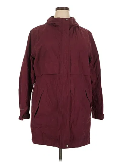 Pre-owned Eddie Bauer Raincoat In Burgundy