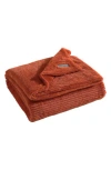 Eddie Bauer Rib Knit Throw Blanket In Dark Orange