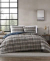Eddie Bauer Rugged Plaid Micro Suede Reversible Duvet Cover Sets In Beige Brown