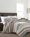 Eddie Bauer Salmon Ladder Stripe Reversible 2-piece Twin Quilt Set Bedding