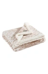 Eddie Bauer San Juan Faux Shearling Throw Blanket In Dark Beige