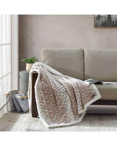 Eddie Bauer San Juan Oyster Sherpa Plush Throw