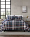 Eddie Bauer Shasta Lake Microsuede 2 Piece Duvet Cover Set, Twin In Medium Indigo