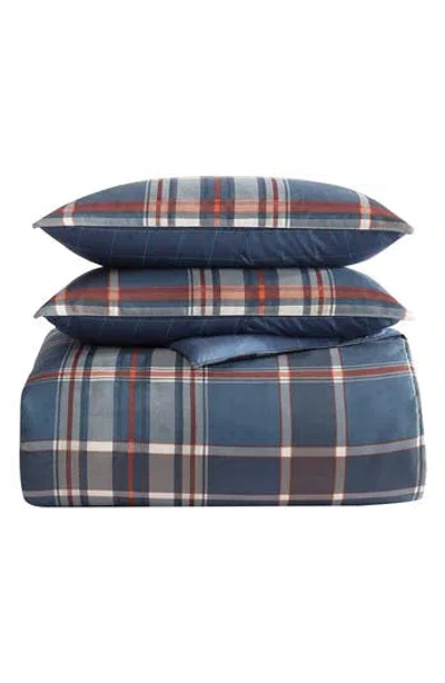 Eddie Bauer Shasta Lake Reversible Duvet Cover Set In Medium Indigo