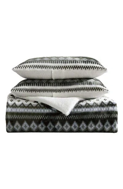 Eddie Bauer Shelton Fair Isle Comforter Set In Dark Green