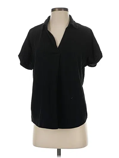 Pre-owned Eddie Bauer Short Sleeve Blouse In Black