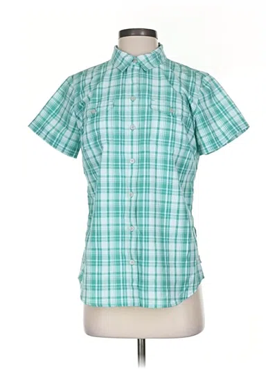 Pre-owned Eddie Bauer Short Sleeve Blouse In Blue