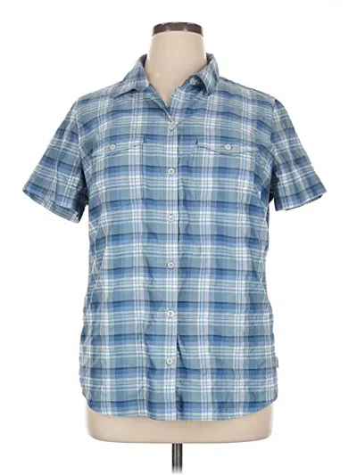 Pre-owned Eddie Bauer Short Sleeve Blouse In Blue