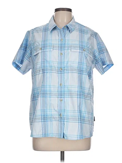 Eddie Bauer Short Sleeve Blouse In Blue