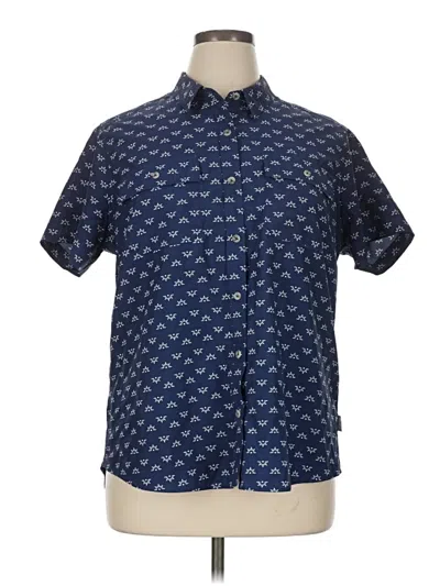 Pre-owned Eddie Bauer Short Sleeve Blouse In Blue