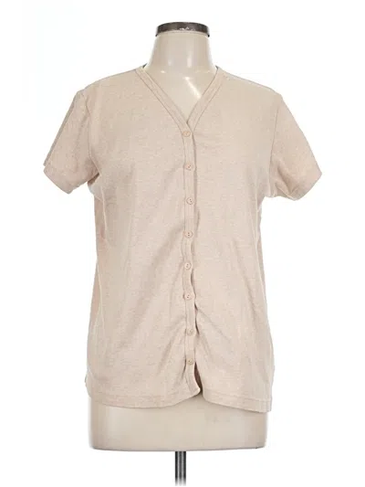 Pre-owned Eddie Bauer Short Sleeve Blouse In Brown