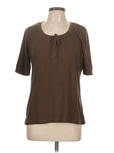 Pre-owned Eddie Bauer Short Sleeve Blouse In Brown
