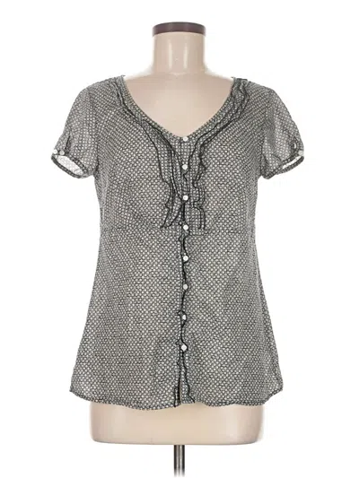 Pre-owned Eddie Bauer Short Sleeve Blouse In Gray