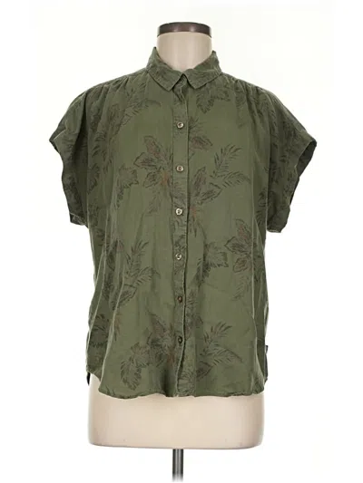 Pre-owned Eddie Bauer Short Sleeve Blouse In Green