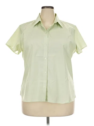 Pre-owned Eddie Bauer Short Sleeve Blouse In Green