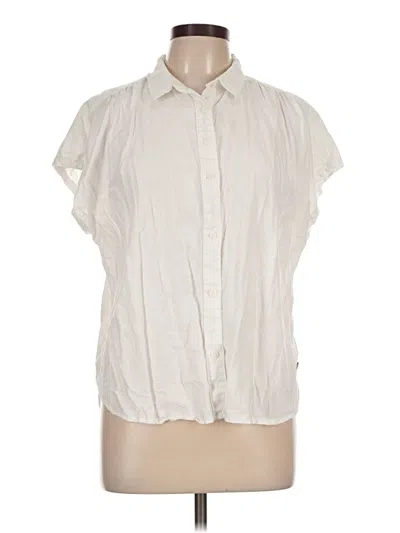 Pre-owned Eddie Bauer Short Sleeve Blouse In Ivory