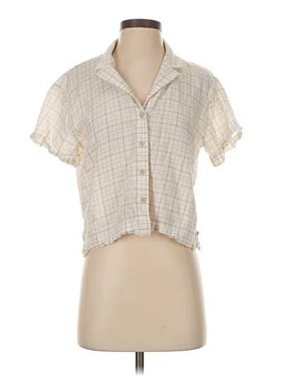 Pre-owned Eddie Bauer Short Sleeve Blouse In Ivory