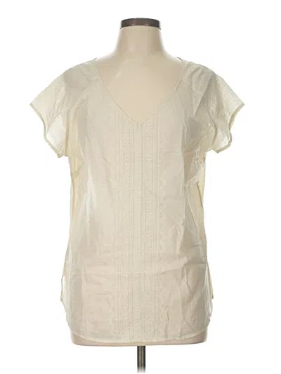 Pre-owned Eddie Bauer Short Sleeve Blouse In Ivory