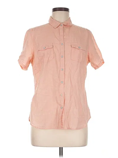 Pre-owned Eddie Bauer Short Sleeve Blouse In Orange