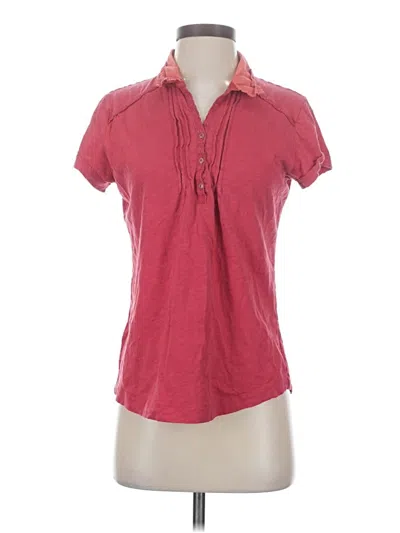 Pre-owned Eddie Bauer Short Sleeve Blouse In Pink