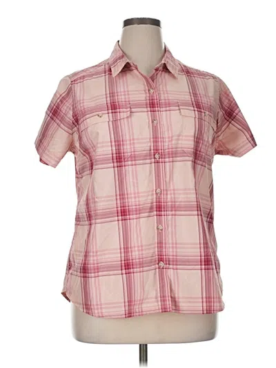 Pre-owned Eddie Bauer Short Sleeve Blouse In Pink