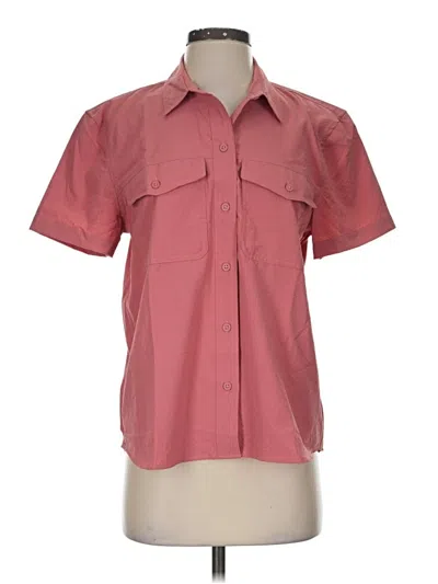 Pre-owned Eddie Bauer Short Sleeve Blouse In Pink