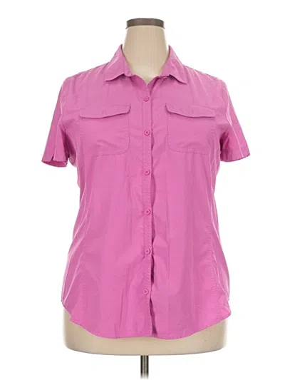 Pre-owned Eddie Bauer Short Sleeve Blouse In Pink