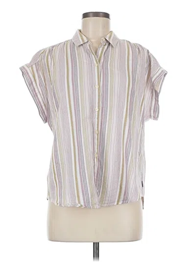 Pre-owned Eddie Bauer Short Sleeve Blouse In Purple
