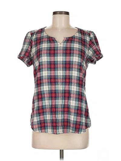 Pre-owned Eddie Bauer Short Sleeve Blouse In Red