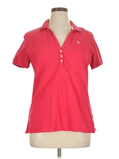 Pre-owned Eddie Bauer Short Sleeve Blouse In Red