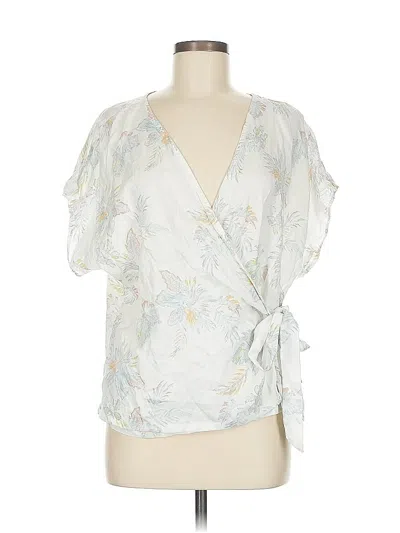 Pre-owned Eddie Bauer Short Sleeve Blouse In Silver