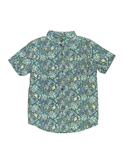 Pre-owned Eddie Bauer Kids' Short Sleeve Button Down Shirt In Blue