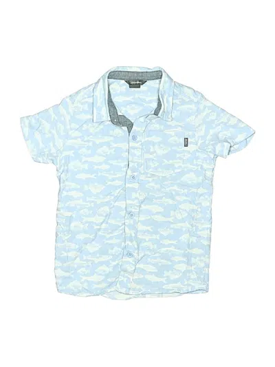 Pre-owned Eddie Bauer Kids' Short Sleeve Button Down Shirt In Blue