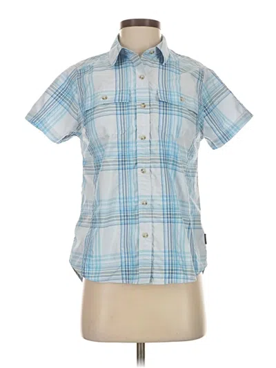 Pre-owned Eddie Bauer Short Sleeve Button Down Shirt In Blue