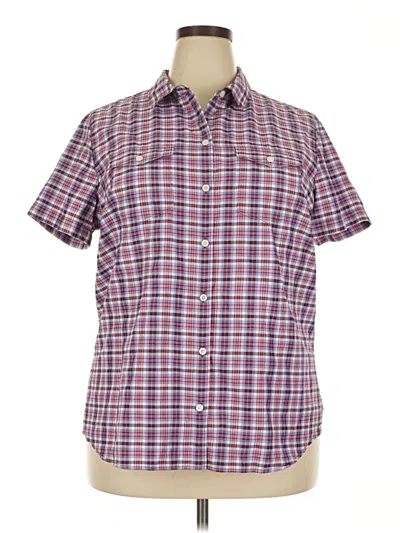 Pre-owned Eddie Bauer Short Sleeve Button Down Shirt In Burgundy