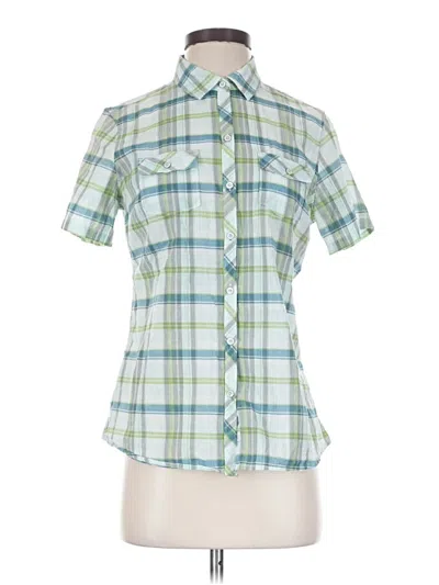 Pre-owned Eddie Bauer Short Sleeve Button Down Shirt In Green