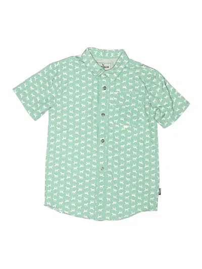 Pre-owned Eddie Bauer Kids' Short Sleeve Button Down Shirt In Green