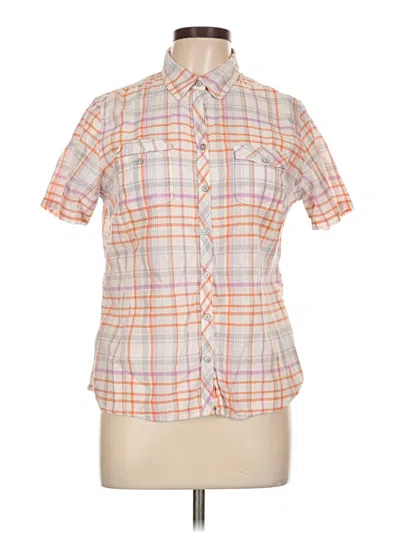 Pre-owned Eddie Bauer Short Sleeve Button Down Shirt In Orange