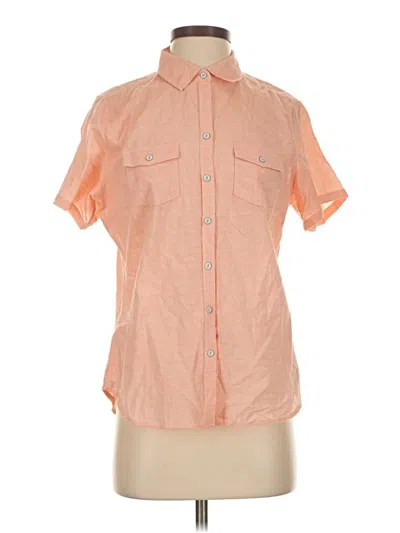 Pre-owned Eddie Bauer Short Sleeve Button Down Shirt In Orange