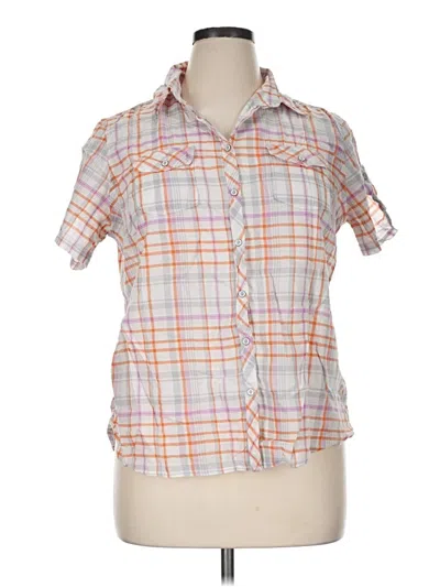 Pre-owned Eddie Bauer Short Sleeve Button Down Shirt In Orange