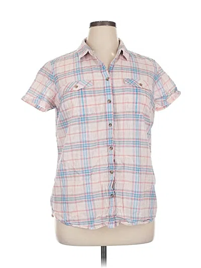 Pre-owned Eddie Bauer Short Sleeve Button Down Shirt In Pink