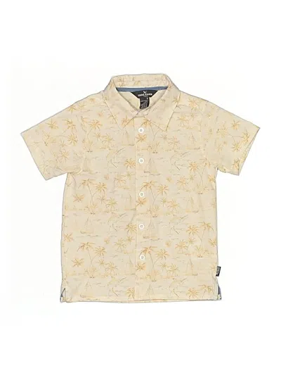 Pre-owned Eddie Bauer Kids' Short Sleeve Button Down Shirt In Tan