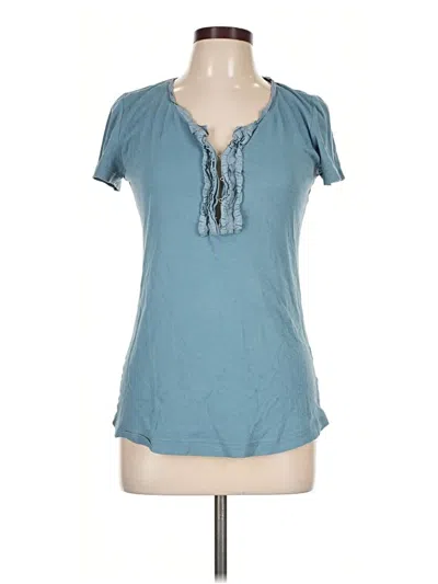 Pre-owned Eddie Bauer Short Sleeve Henley Shirt In Teal