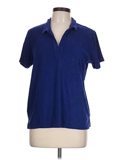 Pre-owned Eddie Bauer Short Sleeve Polo Shirt In Blue