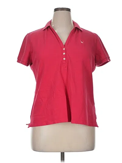 Pre-owned Eddie Bauer Short Sleeve Polo Shirt In Red